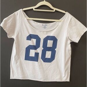 Brandy Melville Off White Low Neckline 28 Tee One Size